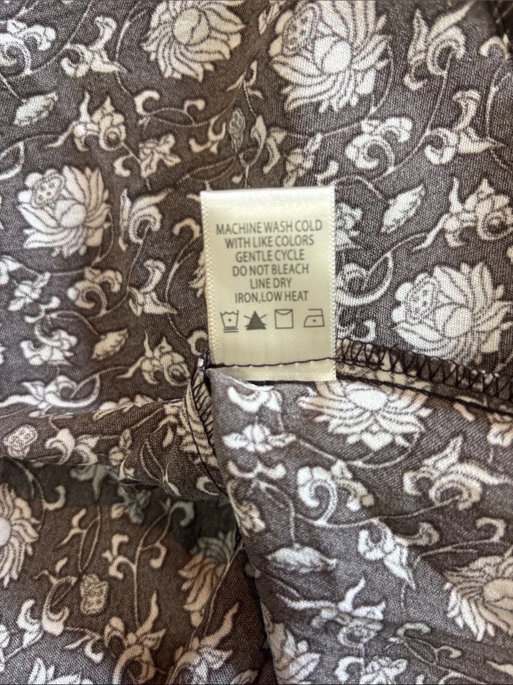 Max Studio Brown Maxi Skirt with Cream Floral Print - Picture 6 of 14